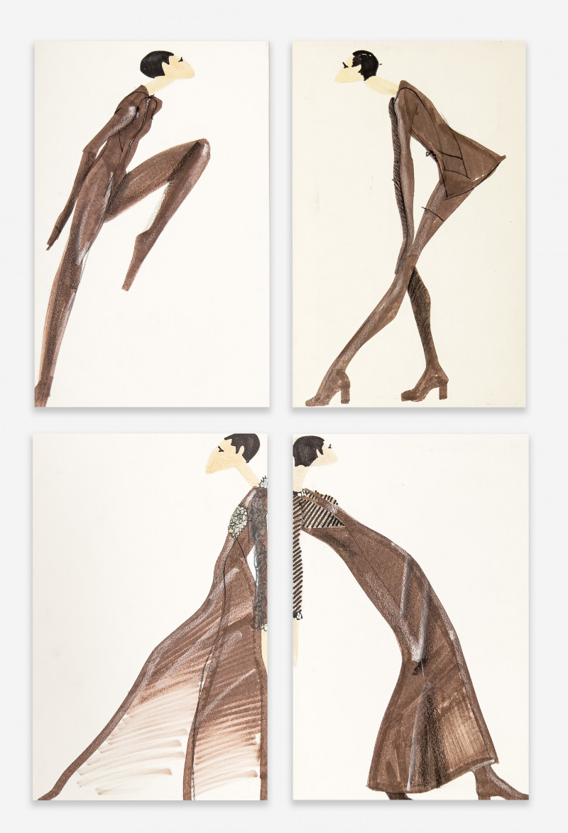 Lot 7: Alfredo Cabrera, 4 Illustrations for Geoffrey Beene (1995)
