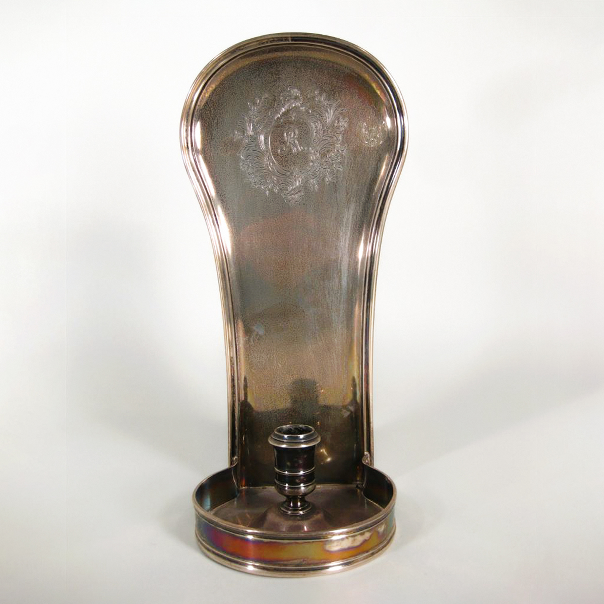 with engraved monogram within a floral cartouche, hallmarked markers mark probably Dan Piers, London