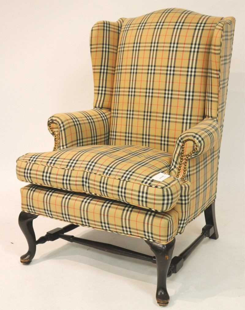 Queen Ann Style Wing Chair, 19th C.