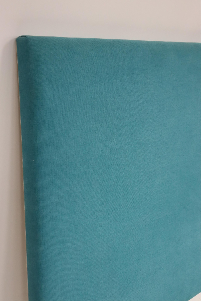 Queen Teal Upholstered Headboard &amp; Custom Skirt