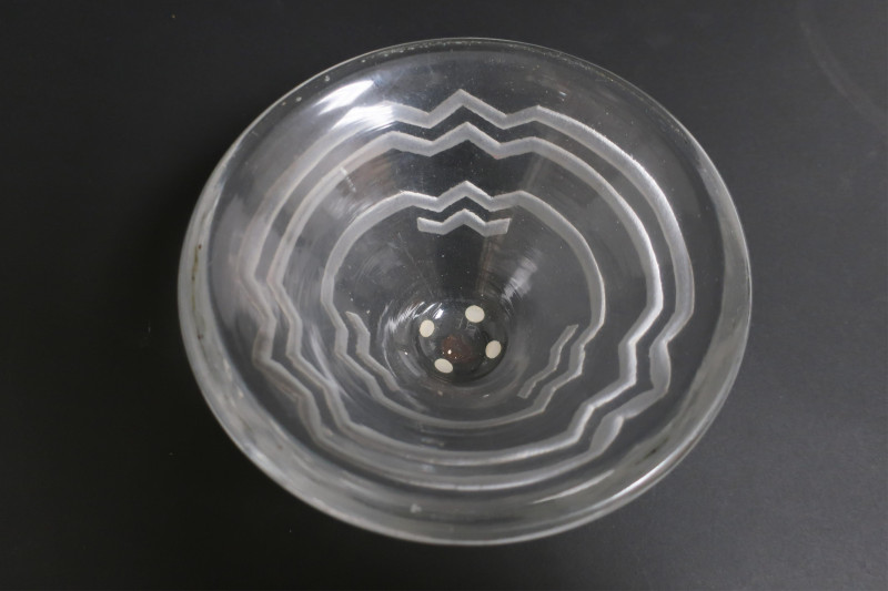 3 Art Deco Glass Bowls &amp; Decanter