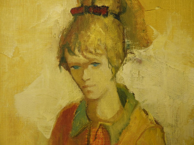 Robert Aillaud Ayo - Girl in Yellow with Flowers