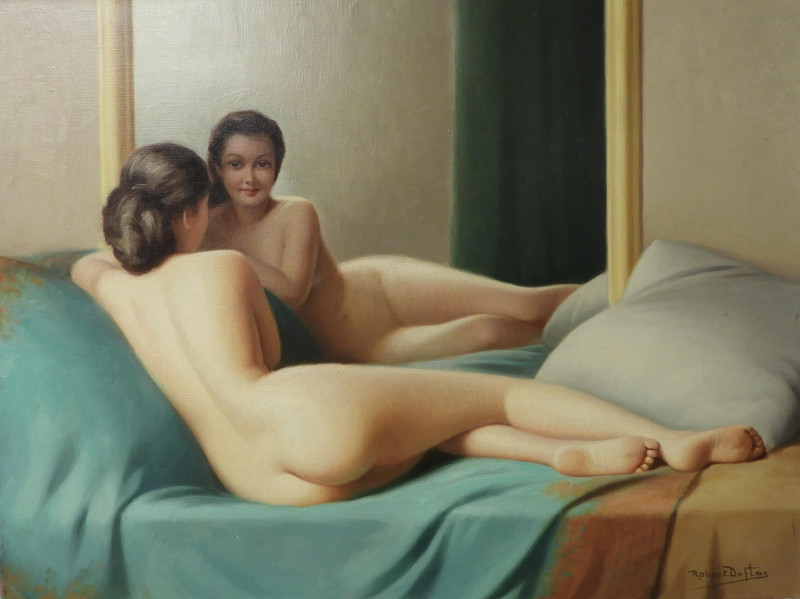 Robert Duflos - Nude Facing Mirror