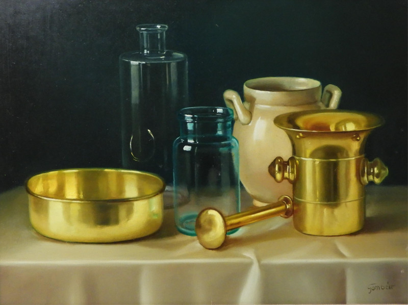 András Gombár - Still Life with Vessels