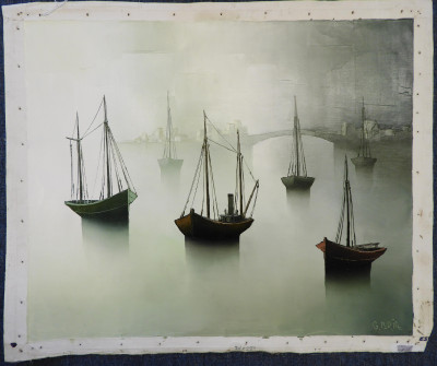 Gilbert Bria - Boats in the Mist