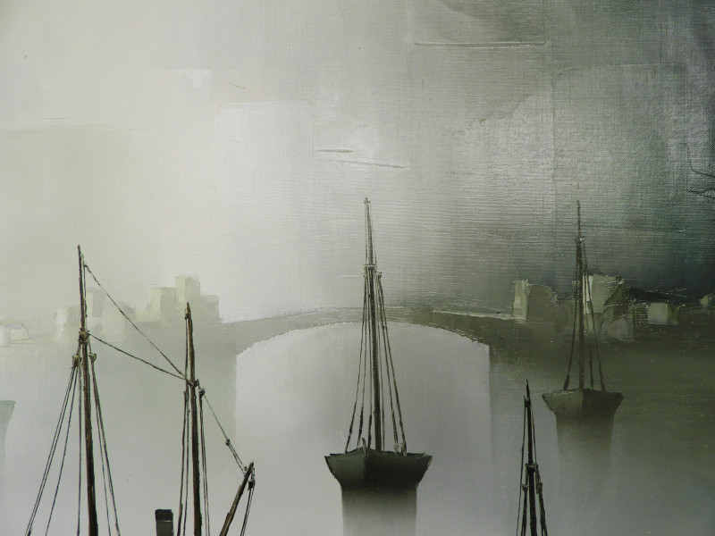 Gilbert Bria - Boats in the Mist