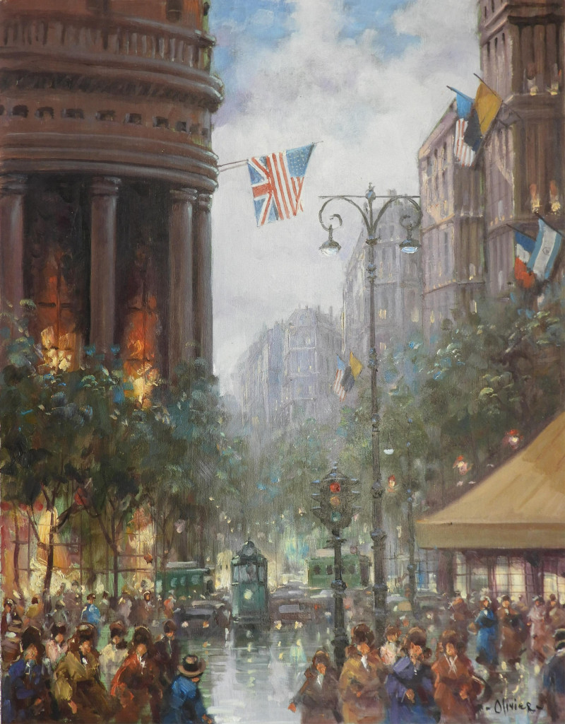 Maurice Olivier - Parisian Street Scene