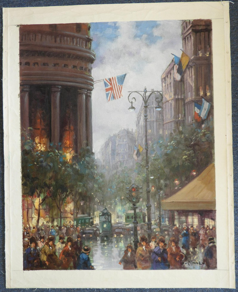 Maurice Olivier - Parisian Street Scene