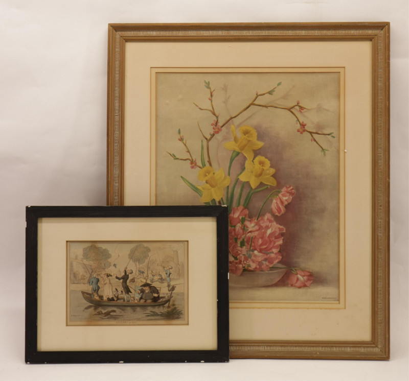 Henry Bunbury Engraving &amp; a Daffodils Print