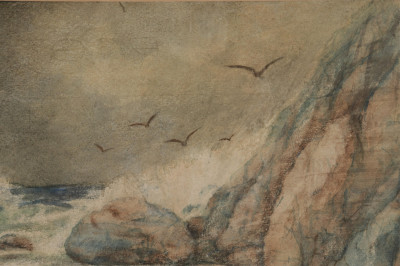 G.A. Noltey - Surfscape W/C and Pastel c. 1900