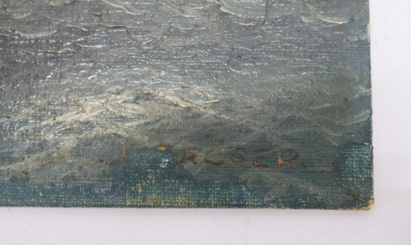 Battleship, Oil on Artist Board