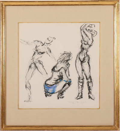 Tom Merrifield, Go Go Dancer, ink, pastel on paper