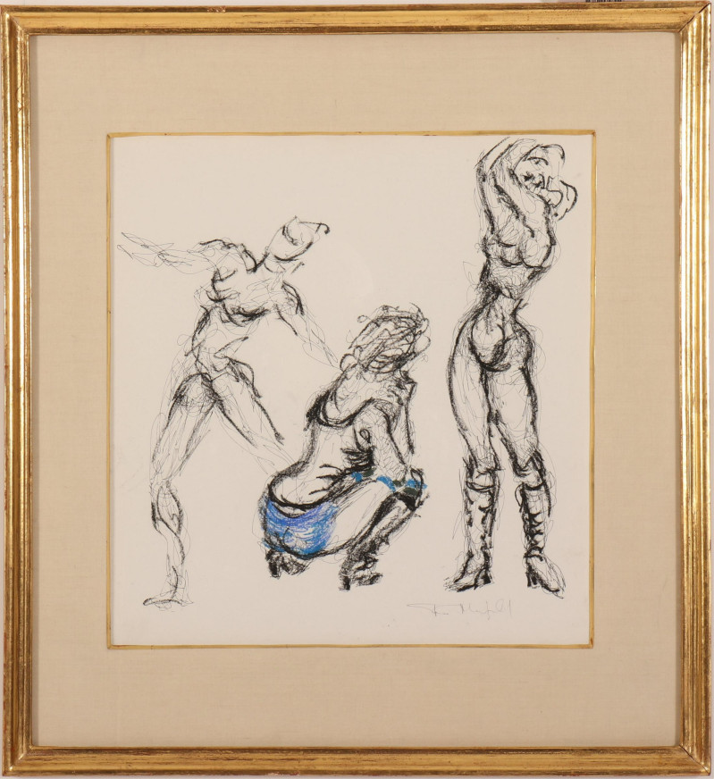 Tom Merrifield, Go Go Dancer, ink, pastel on paper