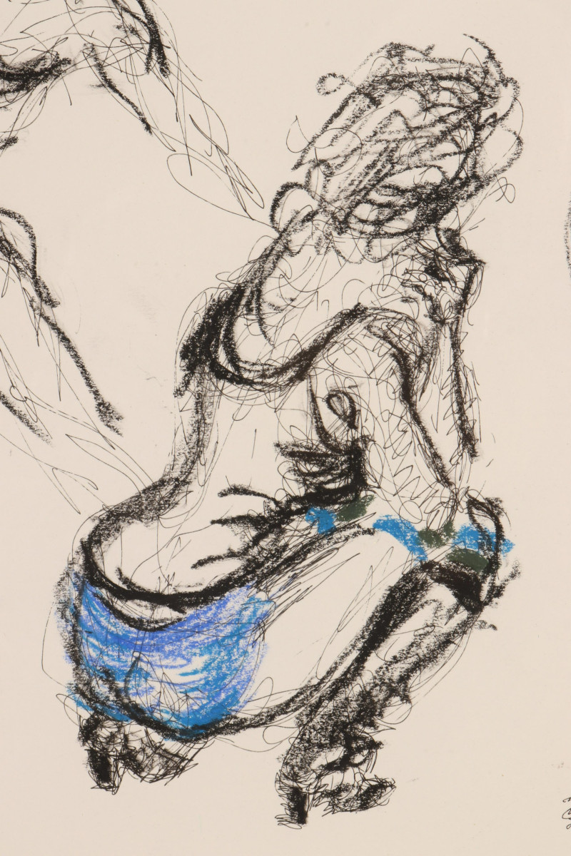 Tom Merrifield, Go Go Dancer, ink, pastel on paper