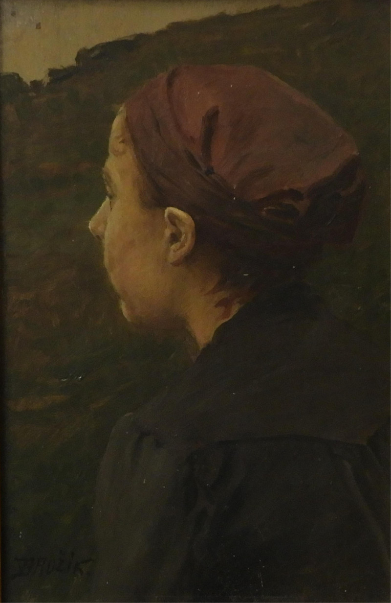 Wenceslas Vaclav Brozik - Profile of Woman O/B