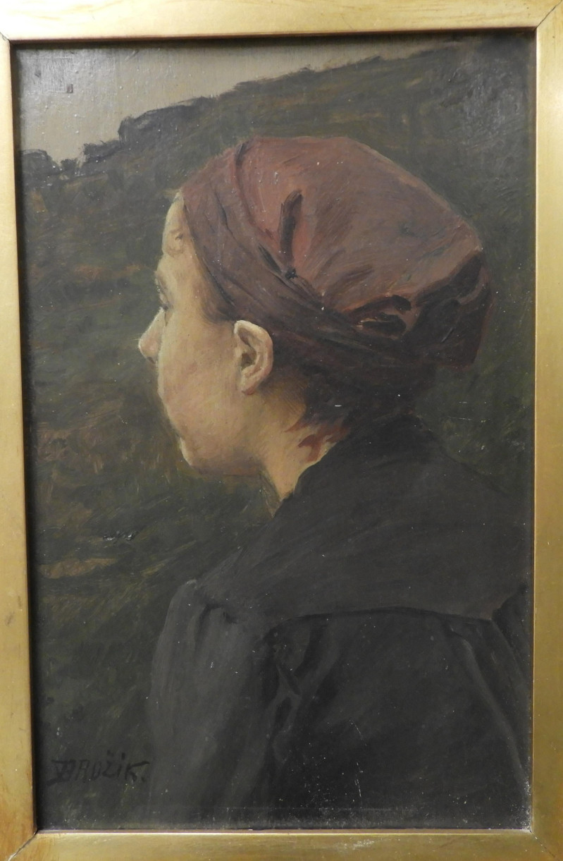 Wenceslas Vaclav Brozik - Profile of Woman O/B