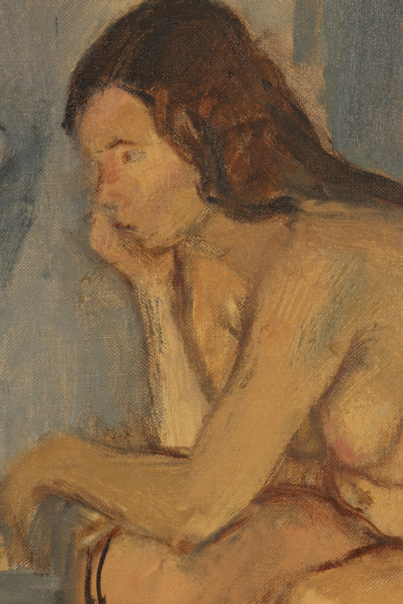 Raphael Soyer - Nude in Washroom, O/C