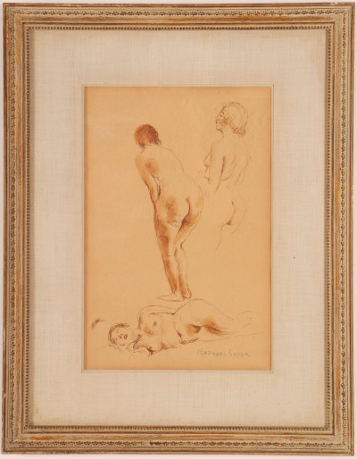 Raphael Soyer - Nude, lithograph