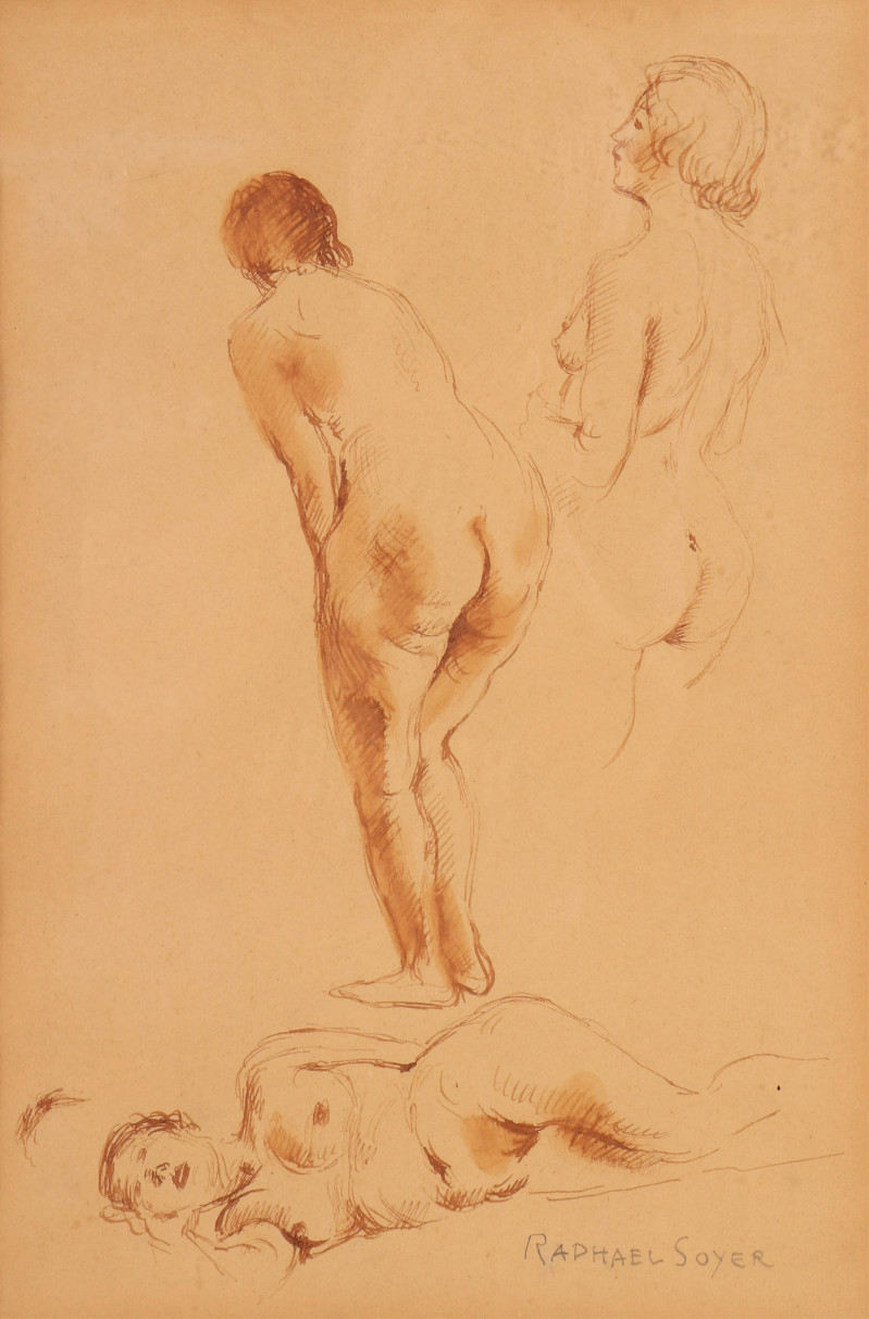 Raphael Soyer - Nude, lithograph