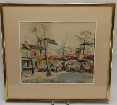 French Street Cafe Watercolor