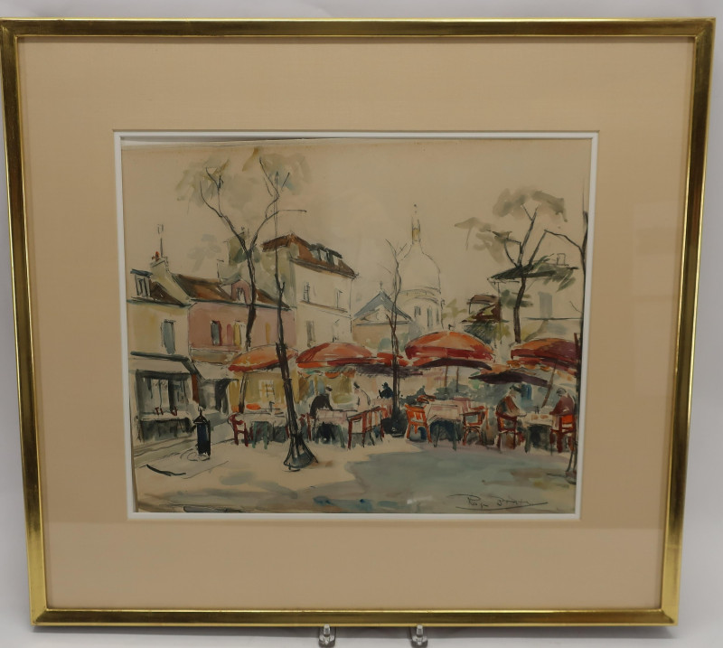 French Street Cafe Watercolor