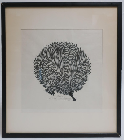 Jaques Hnizdovsky "Native Porcupine" Woodcut