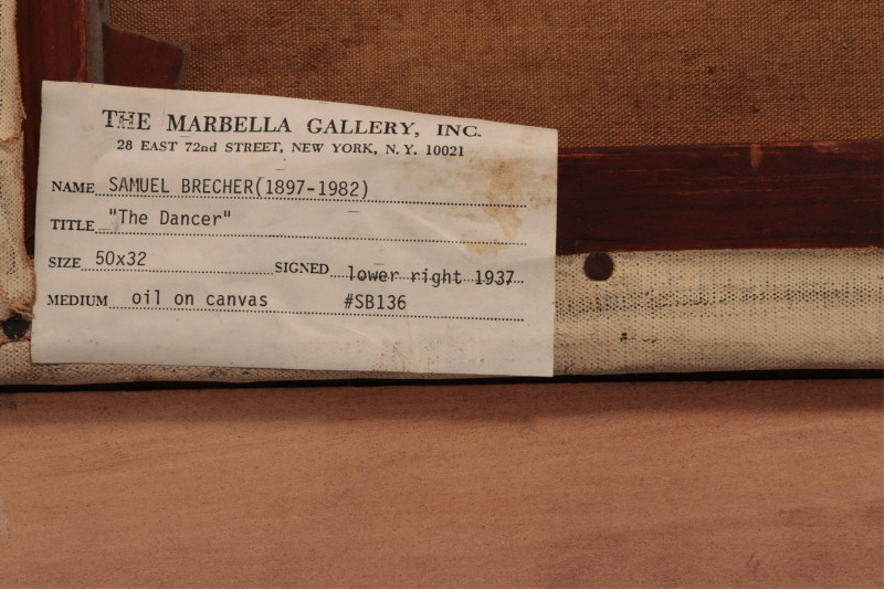 Samuel Brecher - The Dancer, large oil on canvas