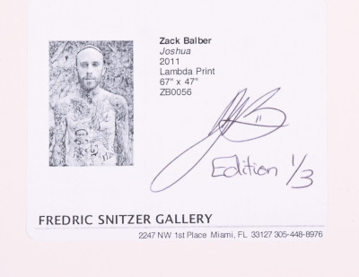 Zack Balber, "Joshua" 2011, Lambda Print