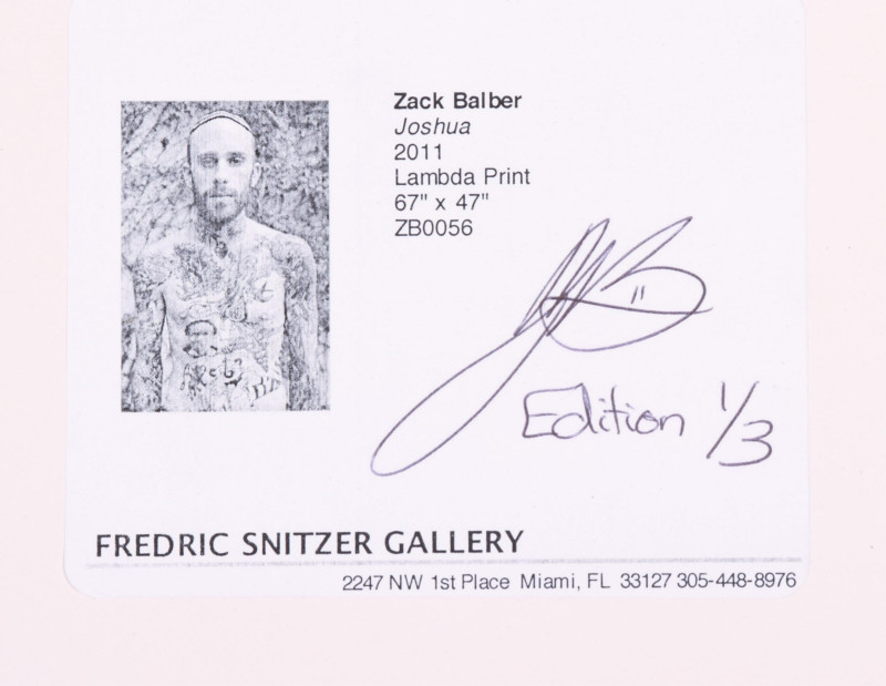 Zack Balber, "Joshua" 2011, Lambda Print