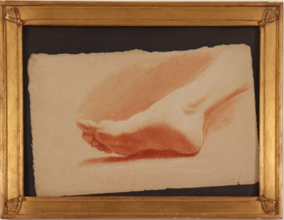 "Study of Right Foot", Sanguine on Paper