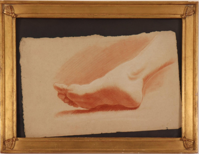 "Study of Right Foot", Sanguine on Paper