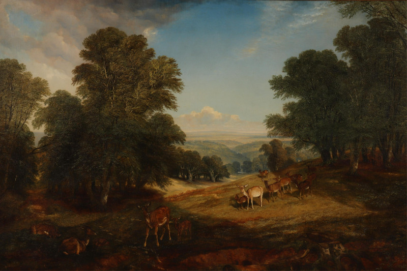 Deer in a Landscape, O/C after H.W.Banks David