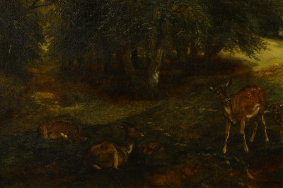 Deer in a Landscape, O/C after H.W.Banks David