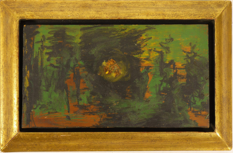 Am. Sch., 20th C., Abstract Sunset, signed Rudloe