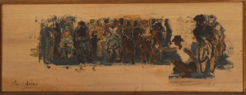 Avni Arbas, 2 Figural Compositions, paint on board