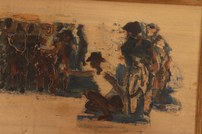 Avni Arbas, 2 Figural Compositions, paint on board