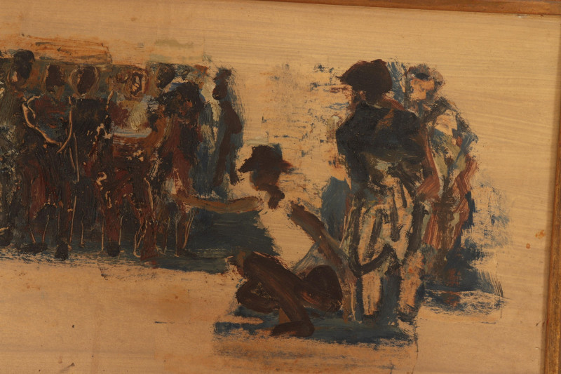 Avni Arbas, 2 Figural Compositions, paint on board