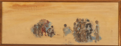 Avni Arbas, 2 Figural Compositions, paint on board