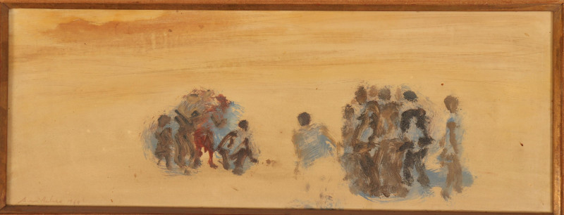 Avni Arbas, 2 Figural Compositions, paint on board