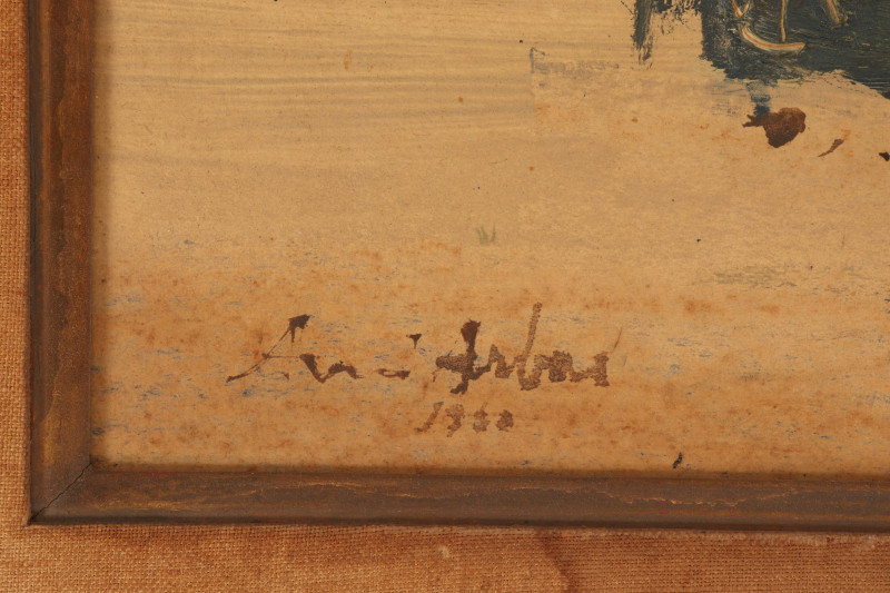 Avni Arbas, 2 Figural Compositions, paint on board