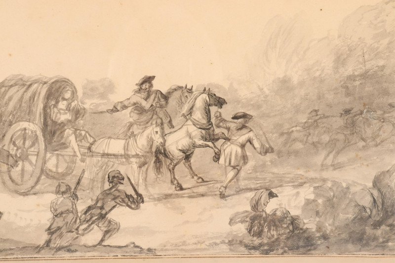 Jan Van Huchtenburgh, Battle Scene, W/C