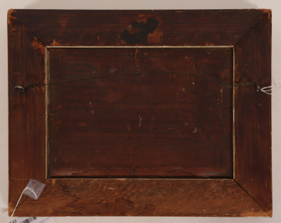 Eur. Sch. Houses at Shore, O/B, signed Dumont