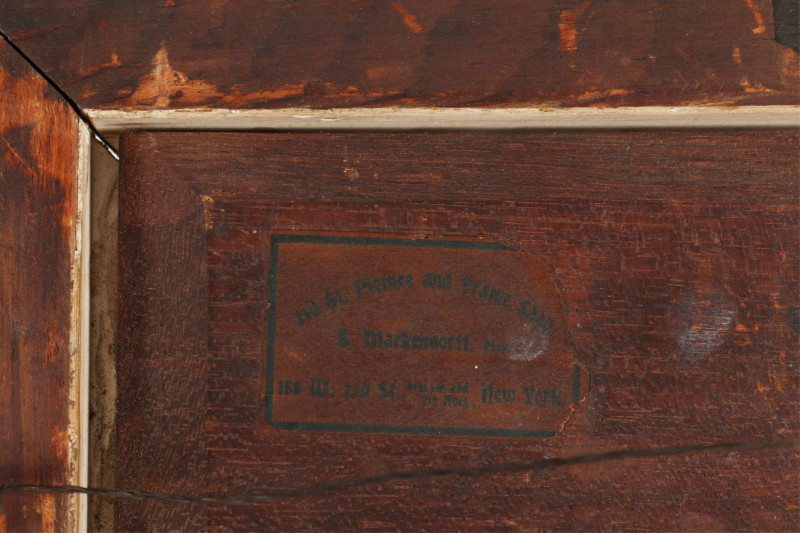 Eur. Sch. Houses at Shore, O/B, signed Dumont