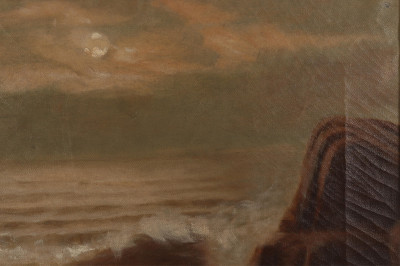 19th C. Seascape, initialed M. L.