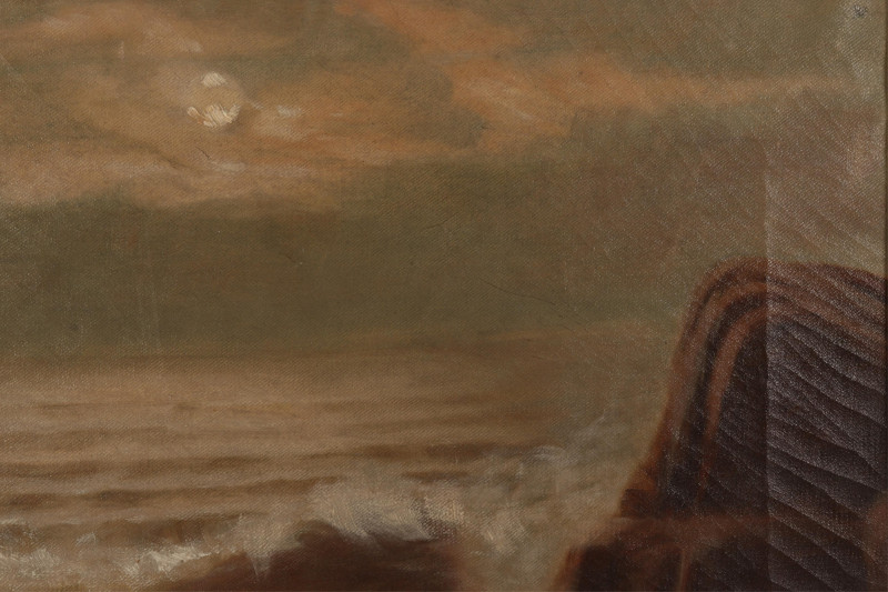 19th C. Seascape, initialed M. L.