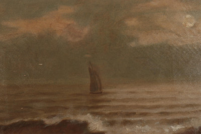 19th C. Seascape, initialed M. L.