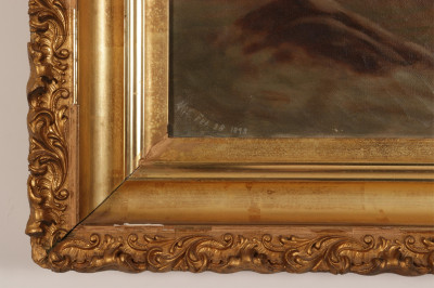 19th C. Seascape, initialed M. L.