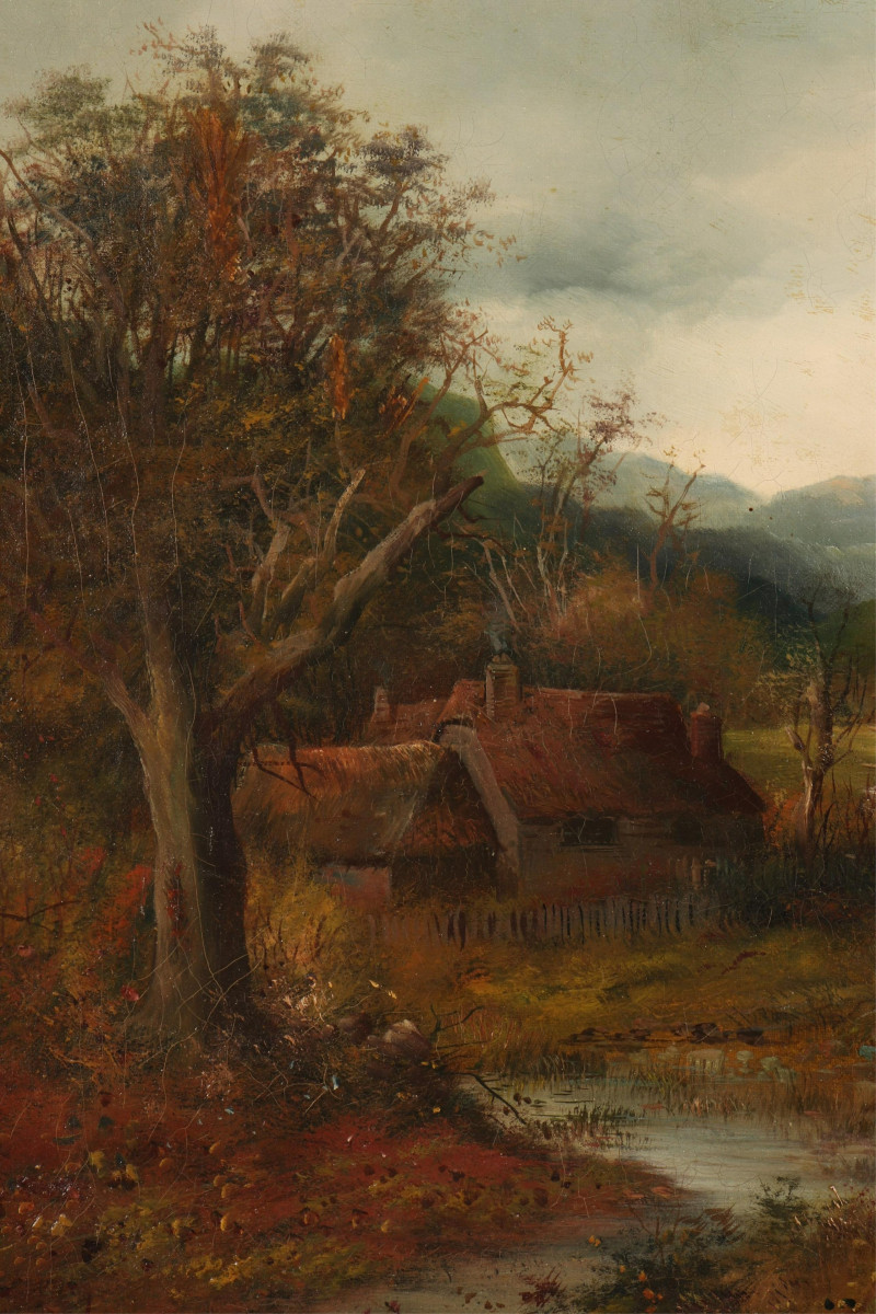 James Wallace, Twilight Landscape with Figures O/C