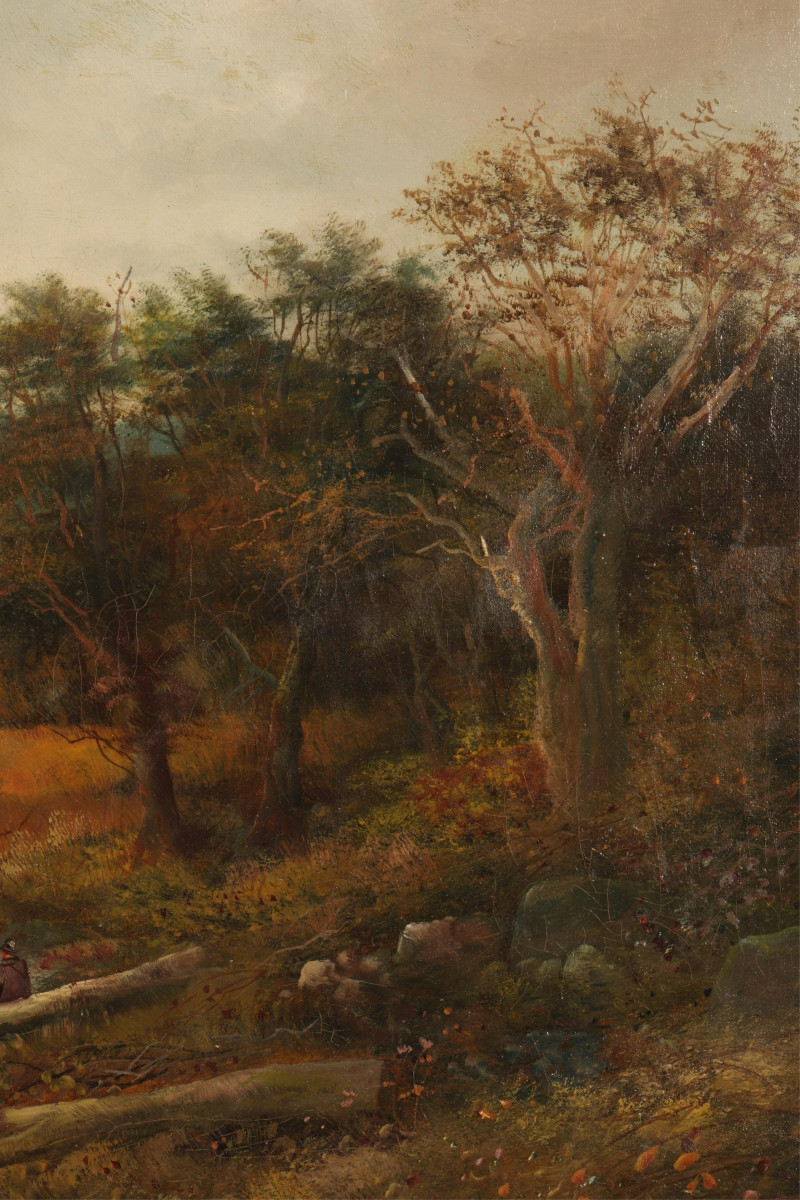 James Wallace, Twilight Landscape with Figures O/C