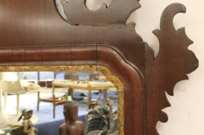 Antique Scroll-Cut Chippendale Wall Mirror